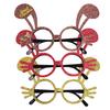 Whimsical Christmas Glasses For Adults And Kids Featuring Deer Antlers And Bunny Ears In Vibrant Colors For Festive Party Photography