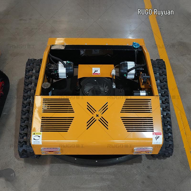 Remote-Controlled Four-Wheel Drive Tracked Gasoline Lawn Mower for Reclamation and Forest Clearing