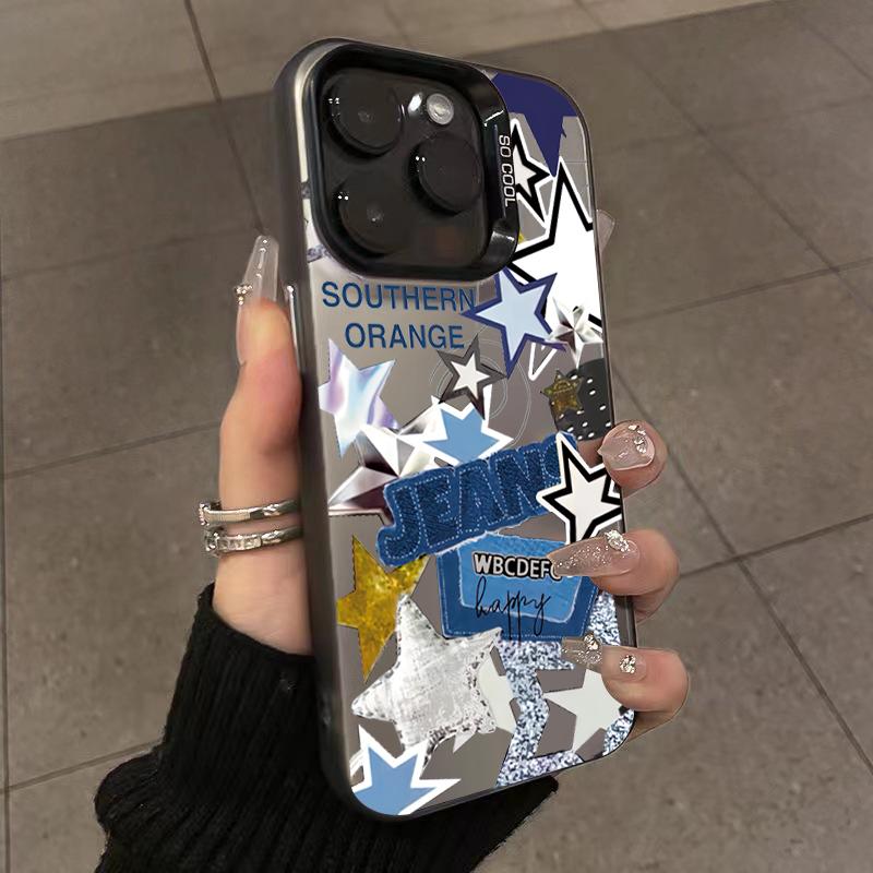 Dual-Color Glitter Star Phone Case For Samsung Galaxy S24 S23 S22 S21 Ultra Plus FE Note 20 UltraA15 A35 A55 A54 A53 5G Cover