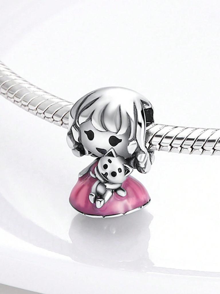 Charms Platacopper Colors Kind-Hearted Little Girl Beads Charm Pendant For Original Bracelet For Women Diy Jewelry Love Gift