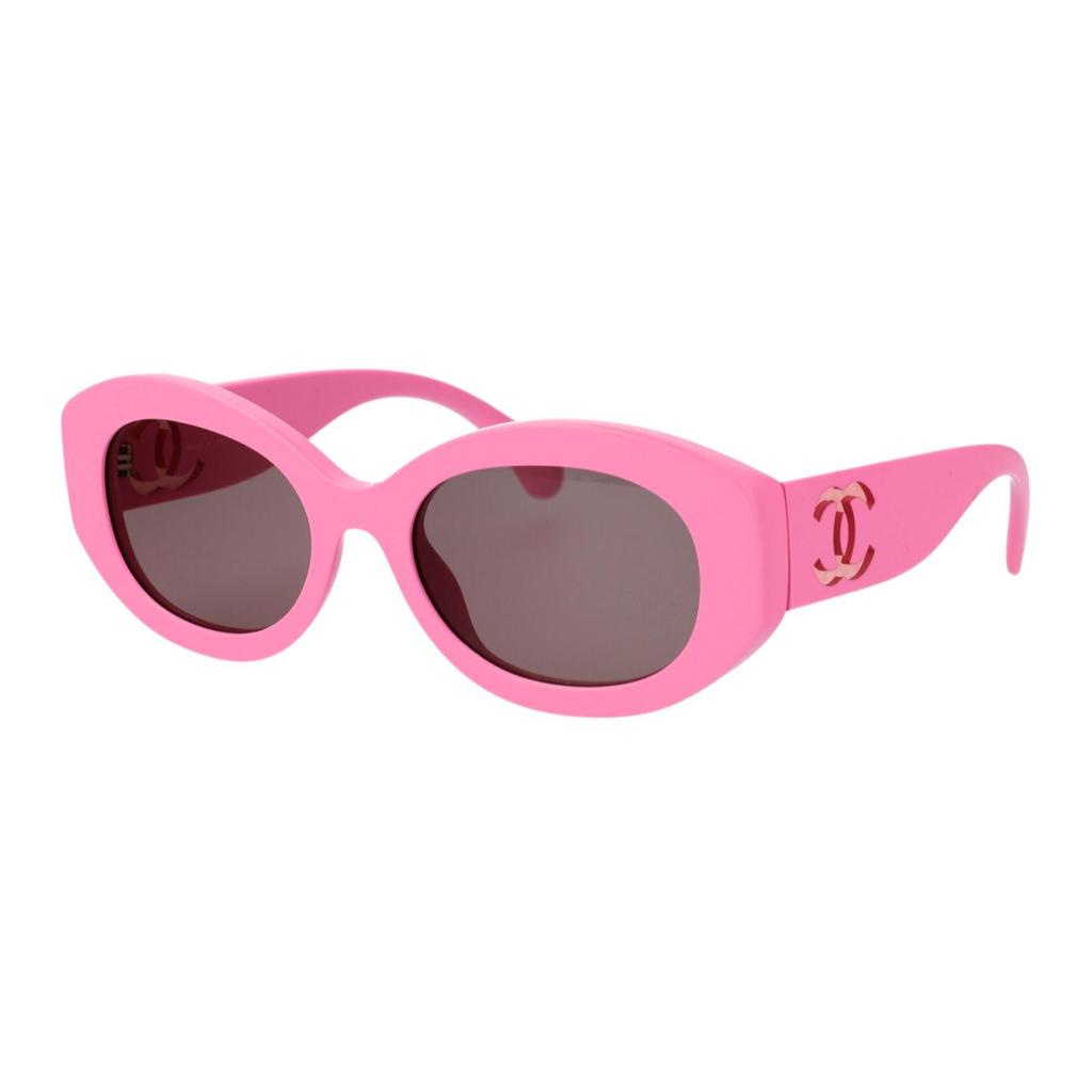 Chanel Irregular Shape Sunglasses With Side Logo Women Sunglasses Pink CH5528-C.1776/53