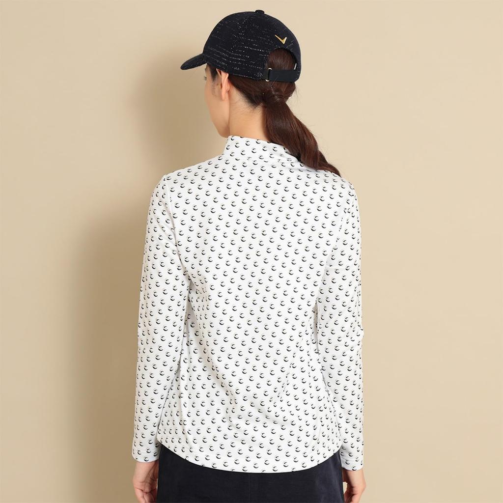 Callaway Women's Long Sleeve Mock Neck Shirt (Karuishi: Lightweight, Warm, and Abrasion-Resistant) / Golf Underwear / C23233208 1030_White, Size M