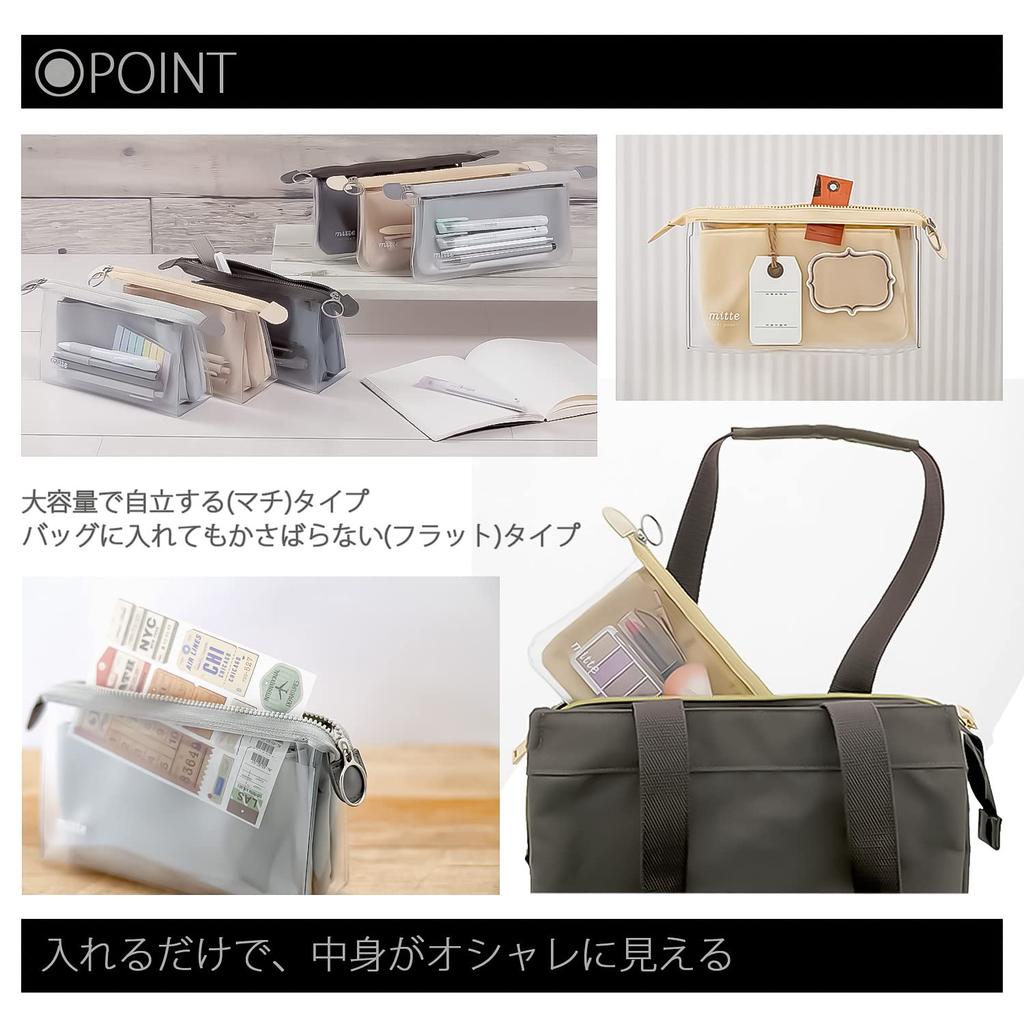 Sunstar Stationery Pen Case Clear Pouch Mitte Gusset Light Black S2312735