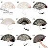 Éventail Pliant Dentelle Rose Européenne Rétro Ventilateurs de Spectacle Portables Ventilateurs à Main Cosplay Décoration de Maison