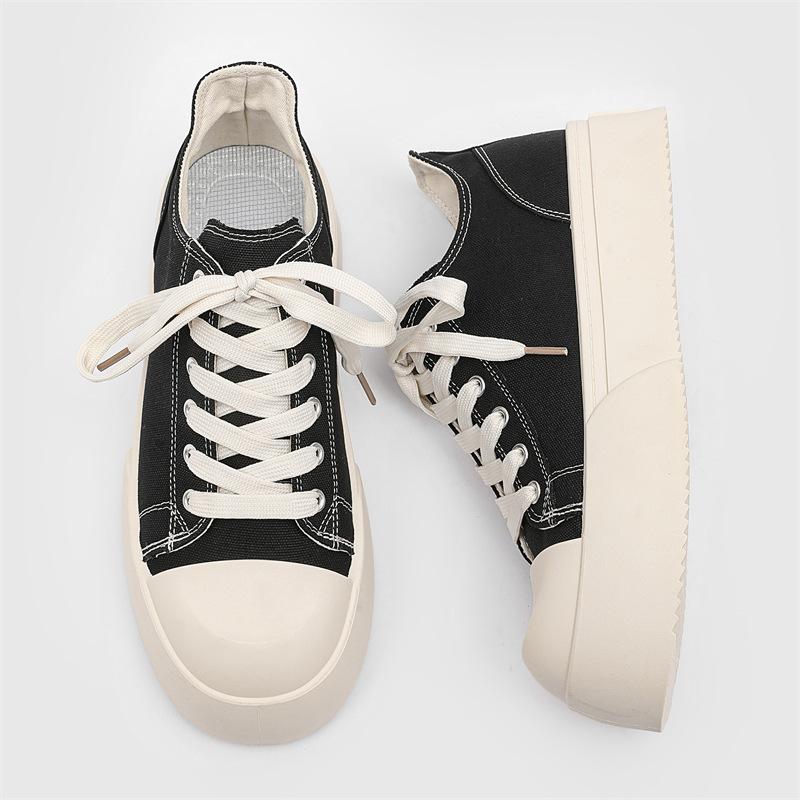 Autumn new retro canvas lace-up shoes men's height increase casual versatile classic sports shoes rubber shoes