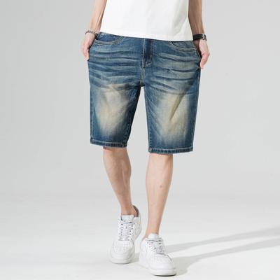 New Style of Men's Denim Shorts In Summer Thin Hong Kong Style Retro Versatile Mid-sized Pants
