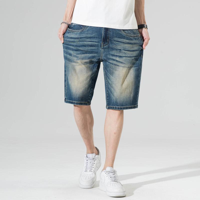 New Style of Men's Denim Shorts In Summer Thin Hong Kong Style Retro Versatile Mid-sized Pants