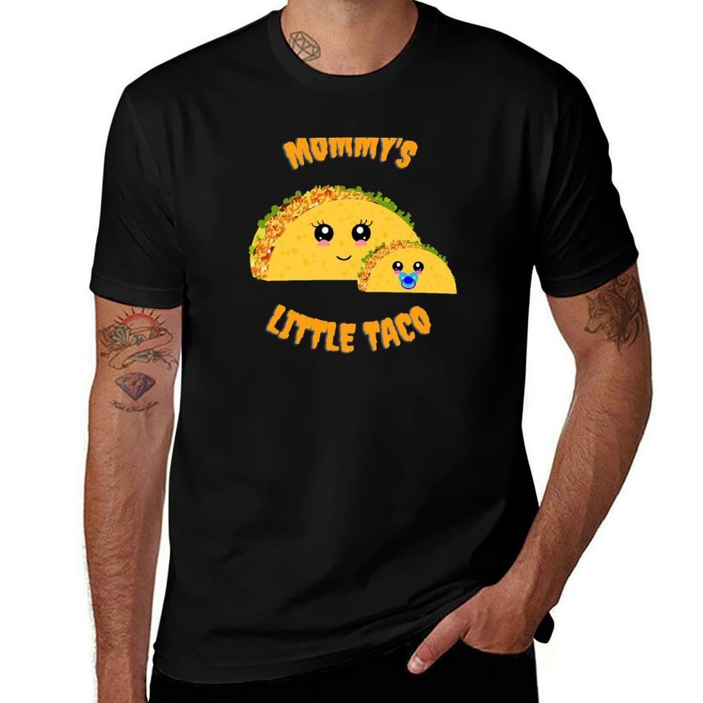 Mommys Little Taco Cute Baby Boy and Mom Tacos TShirt Basic Crew Neck Short Sleeve Top