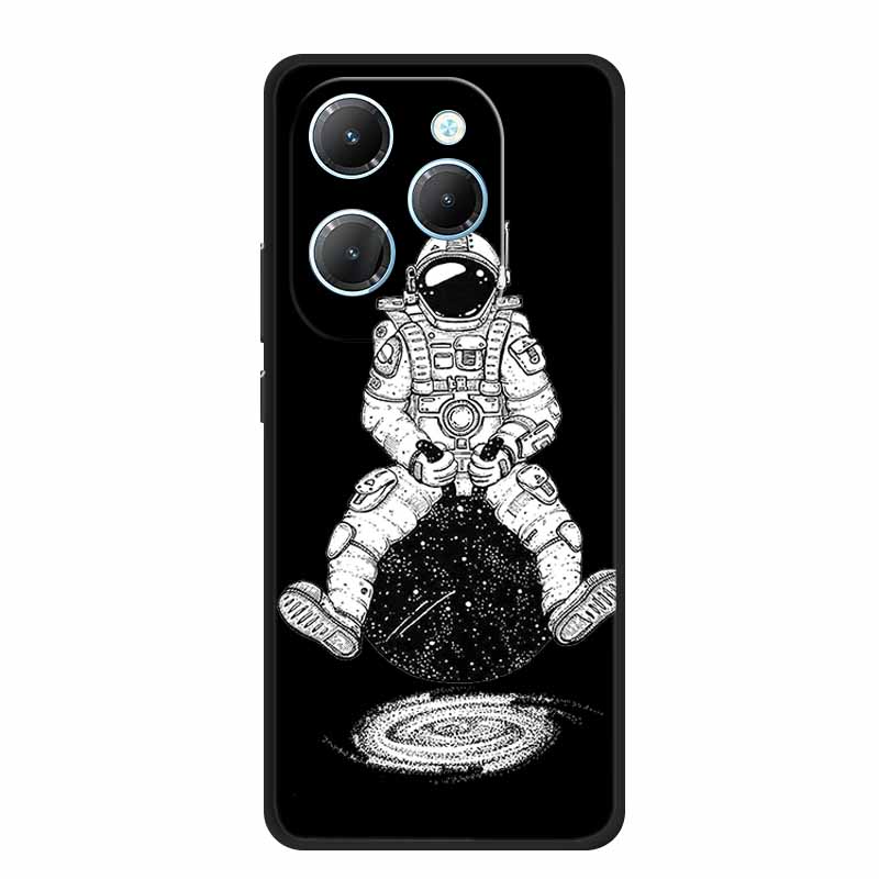 For Infinix Hot 40 Pro Case Hot40 Pro Black Silicone Soft Phone Case For Infinix Hot 40 Pro Back Cover Case 6.78" Cute Cartoon