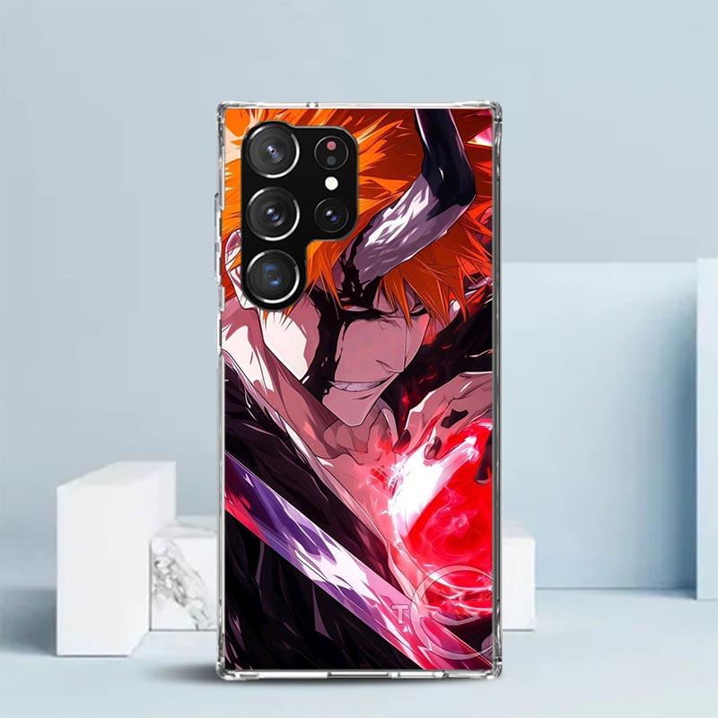Kurosaki Ichigo Bleach Phone Case For Samsung Galaxy S24 S25 Edge S26 Ultra S22 S23 Plus S21 + S20 FE Soft TPU Back Cover Galaxy