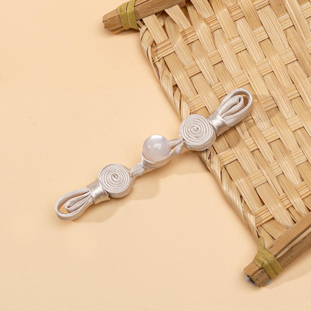 5pcs Chinese Qipao Frog Closures Jade Bead Snail Coil Buttons Handwoven Vintage Hanfu Accessories Traditional Dress Decor