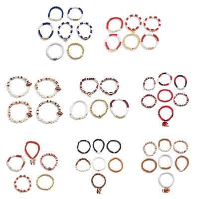Fußballarmband für Männer und Frauen Stapelbarer Schmuck Verstellbare Perlenarmbänder für Sportveranstaltungen und Freizeit