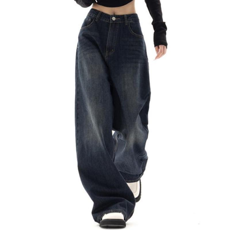 

Vintage Women Wide Leg Jeans Harajuku Baggy Denim Trousers Oversized Grunge Streetwear Yk Autumn Pants Korean Fashion S
