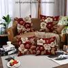 1/4pcs Red Floral Embroidered Pillowcases with 2d Flat Printing and Non-real Embroidery Sofa Cushion Cover Home Room Decoration