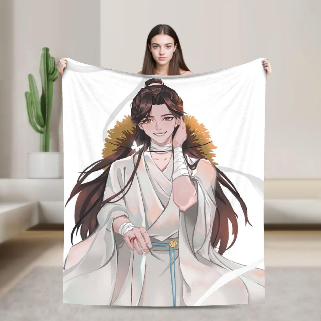 Tian Guan Ci Fu Blankets Anime Yaoi Lgbt Boy Love Plush Vintage Warm Throw Blanket for Bedding Lounge Autumn/Winter