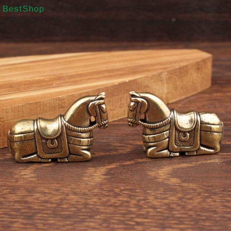 3.8cm Mini Vintage Brass Horse Figurine - Small Animal Statue for Desk Decor, Pocket Charm & Retro Collection