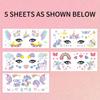 5Pcs Unicorn Temporary Tattoos Cute Rainbow Face  Body Stickers For Music Festivalsparties Birthday Party Favors  Gifts