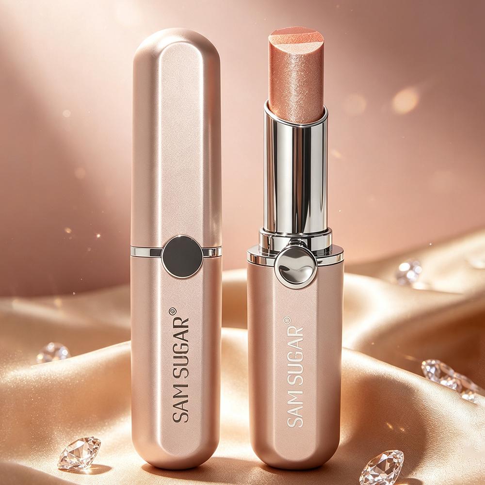 SAM SUGAR Stick Ombretto Cremoso Tricolore Cambiamento Graduale Highlighter e Blush Scintillante Non Disturbante Impermeabile