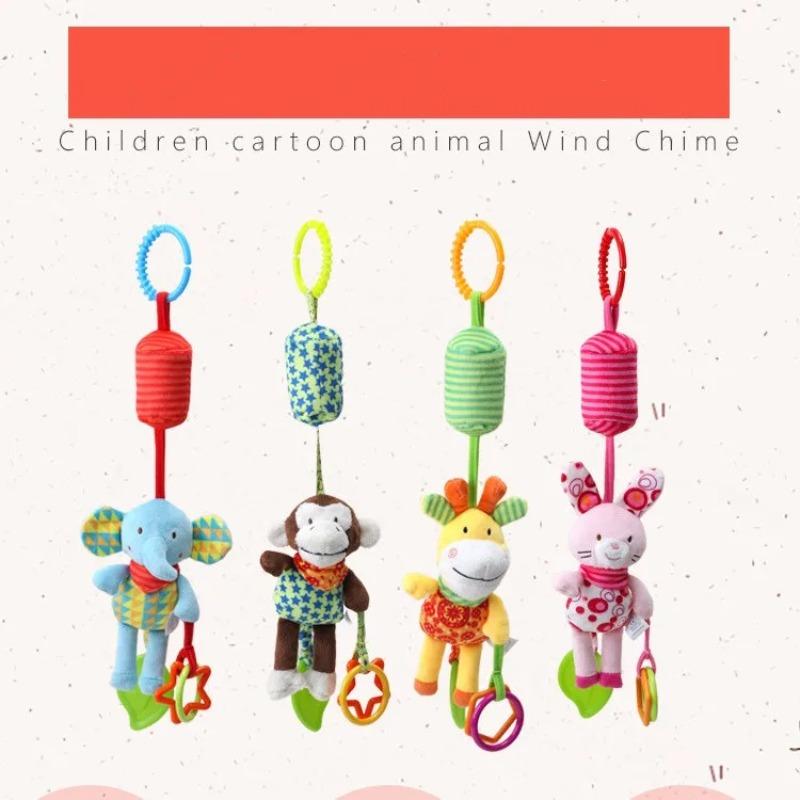 Baby Rattles Mobiles Cartoon Animal Bell Toy Newborn Baby Rattle Hanging Plush Lovely 0-24 Months Teether Toys Christmas Gift