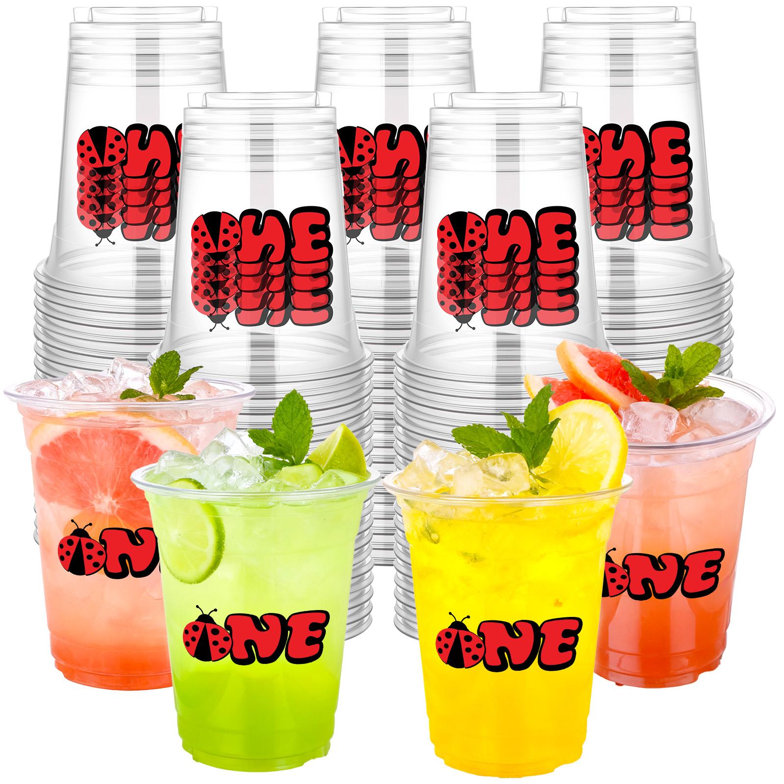 

Xeqwzvfr 100Pcs Football 1St Birthday Plastic Cups 12 Oz Football Party Disposable Cups 1St Birthday Party Decoration Clear Cu-P Transparent