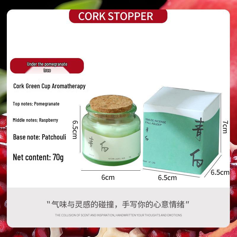 High-End Soy Wax Aromatherapy Candle - Green Cup with Wood Stopper, Smokeless & Fragrant, Perfect for Home, Birthday, Wedding, or Party Favors.