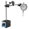 Dial Test Indicator with Dual Rod Stand and Storage Case, 0.03 Mm Accuracy, 0-25.4mm Range, Fine Adjustable Long Arm, Non-Magnetic Centering Rods for