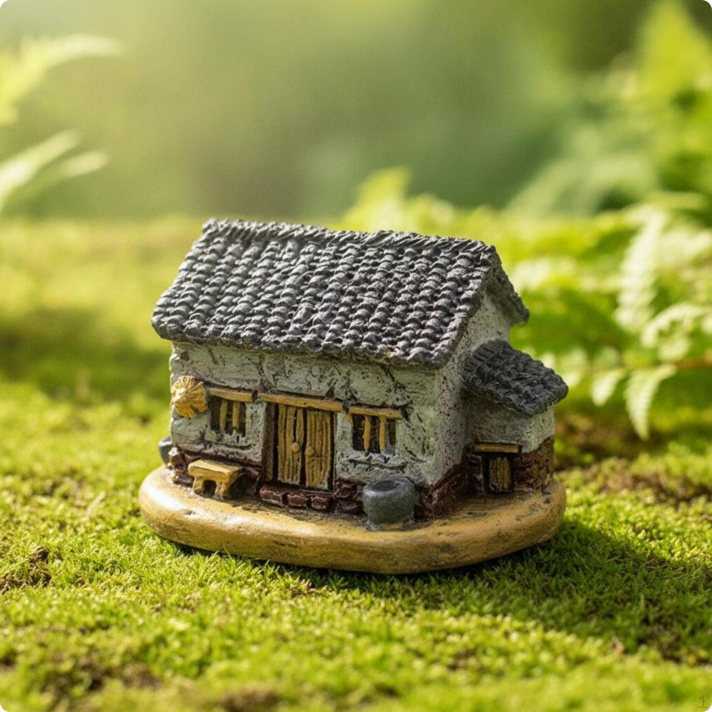 Miniature House Rustic Cottage Model Whimsical Mini Figurines for Collectors, Hobbyists, Fairy