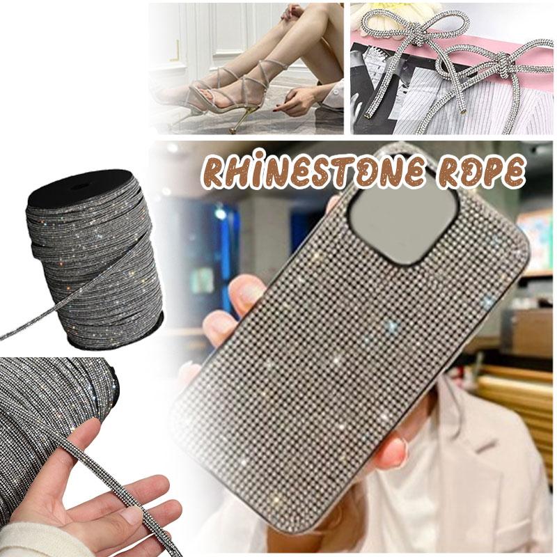 10/20/30/50yards Half Round Water Rhinestone Rope Shiny Crystal Rope DIY Drawstring for Clothing Bag Shoes Replacement String