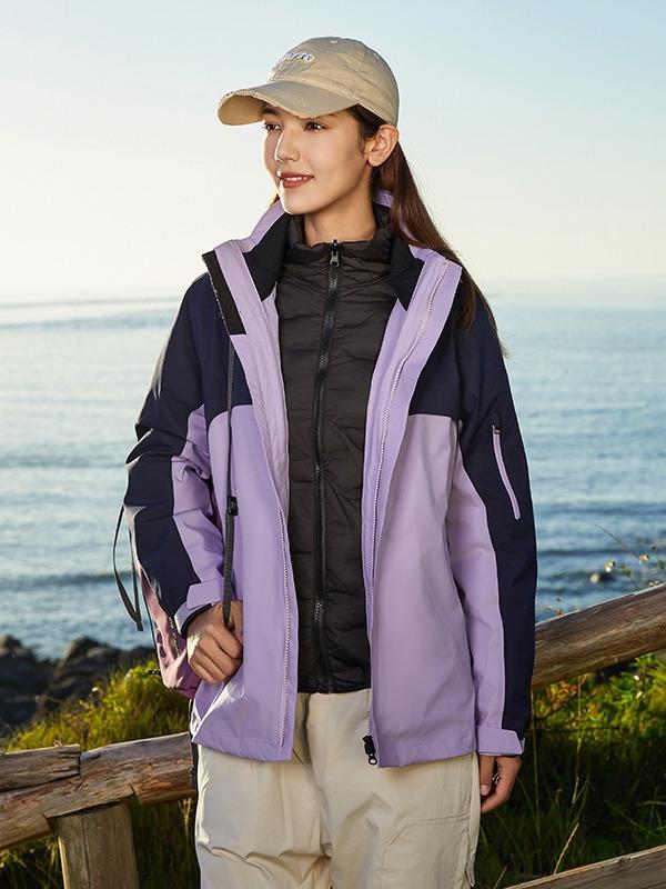 Jacket two-piece set white duck down liner high-end mountaineering suit women's print LOGO