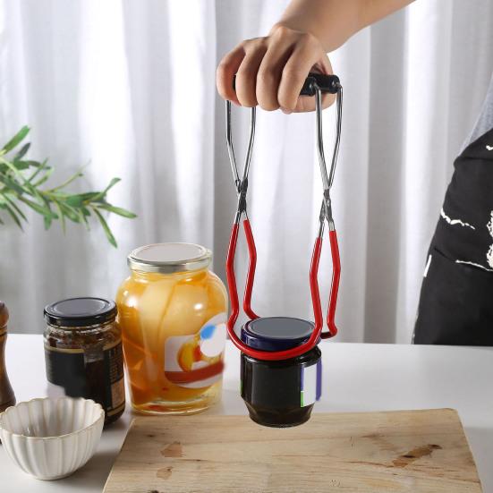 Stainless Steel Steaming Rack Foldable Jar Lifter for Mason Jars Heat-Resistant Mason Jar Holder with Handles