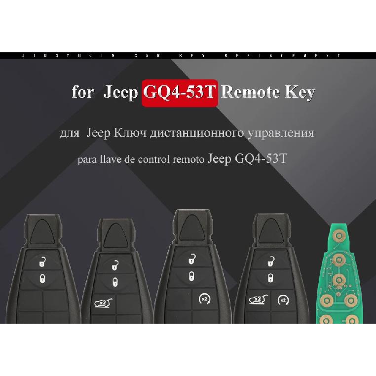 Jingyuqin Fobik GQ4-53T Afstandsbediening Autosleutel 433MHz PCF7961M 4A Chip voor Jeep Cherokee Sport KL 2014 2015 2016 2017 2018 2019 Fob