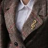 Retro Music Instrument Eighth Note Pin Music Note Alloy G Clef Brooch Jewelry Vintage Harp Badge Gift