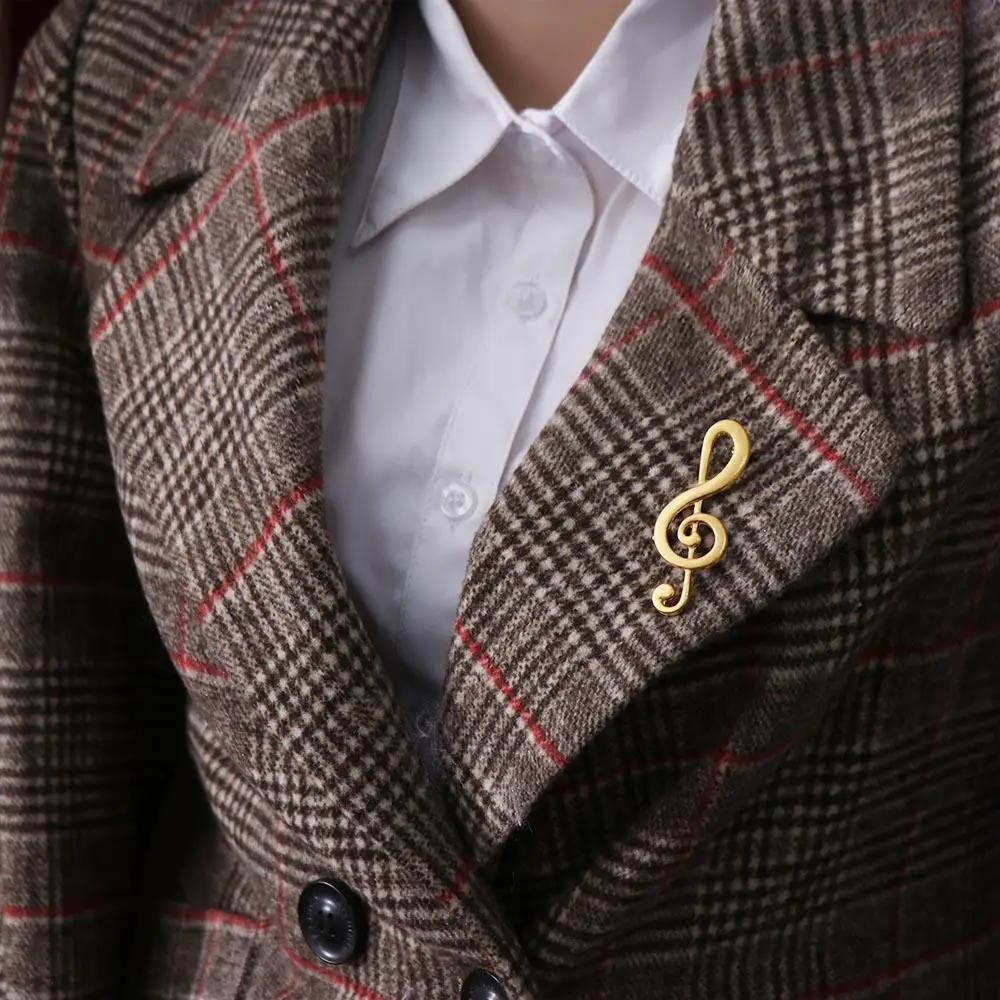 Retro Music Instrument Eighth Note Pin Music Note Alloy G Clef Brooch Jewelry Vintage Harp Badge Gift