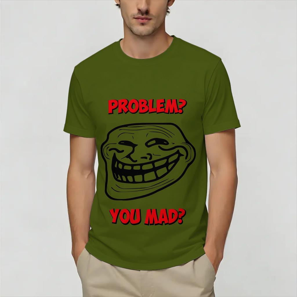 Rage Comic Trollfac Tshirt Summer Trendy Cool Tshirts Unisex Cotton O Neck Oversize Tees Shortsleeve Y2k Casual Tshirt