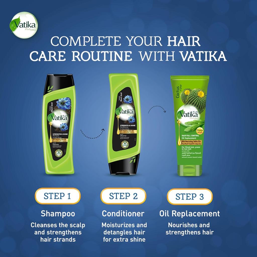 Hair Conditioner Turkish Black Seed Vatika Dabur UAE, India Strength & Shine| Intense Nourishment | Prevents Frizz | For Weak, Dull Hair