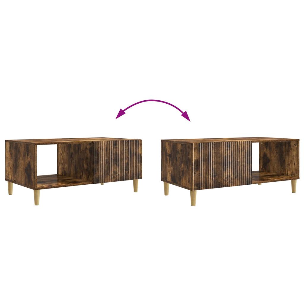 Coffee Table Smoked Oak 90 X 50 X 40 Cm Wood Based Material