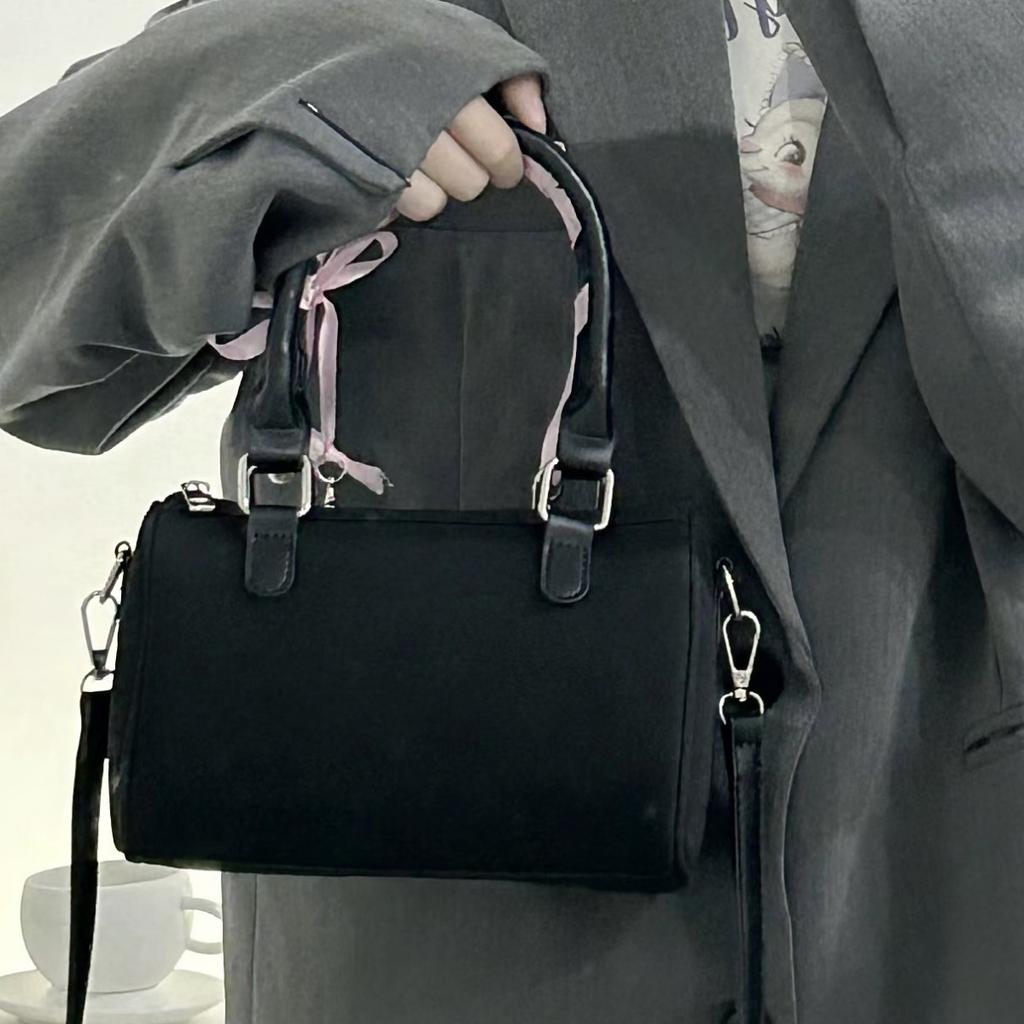 Trend High-End Boston Bag Nischen-Mädchen Herz Schleife Tragbar Pendler Schulter Schräg Umhängetasche