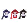 Creative Doctoral Hat Ring Box Doctoral Hat Shape Earrings Packaging Box  Student Graduation Season