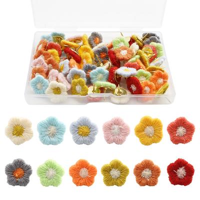 60Pcs Stickerei Blume Pushpin Bunte Reißzwecke Whiteboard Bulletin Board Push Pin für Büro Wohnkultur