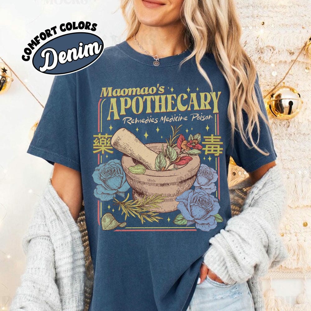 Vintage Maos Apothecary Kawaii Comfort Unisex Shirt Dark Academia Bookish Witchy Anime Literary Shirt Unisex Top Streetwear