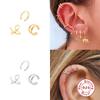 S925 Sterling Silver 3-Piece Set, Ear Clips, Double-Layer Without Ear Piercings, Trendy Lines, Couple Ear Buckles, Ear Jewelry, Simple Men And Women