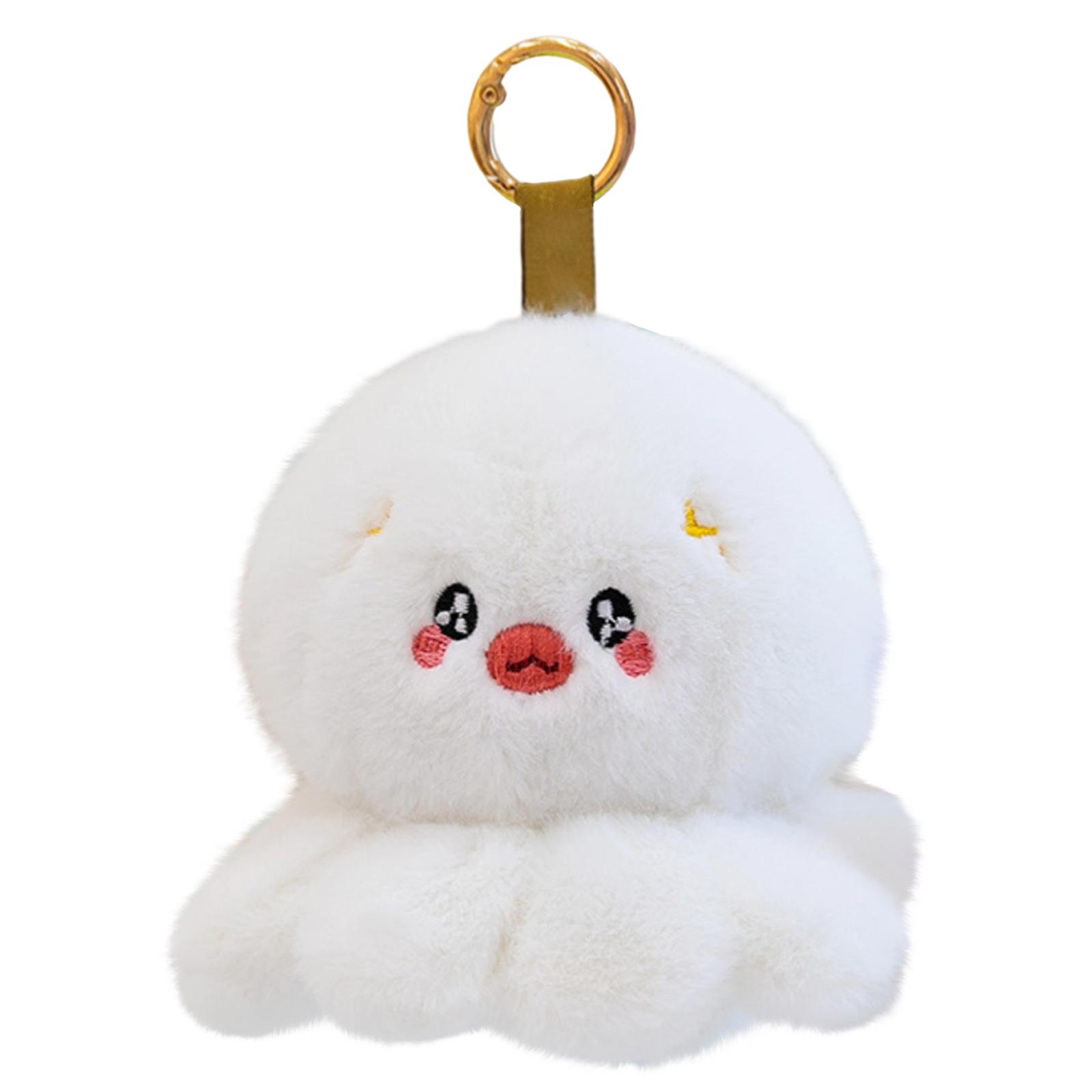 

Plush Octopus Keychain Soft Stuffed Animal Toy Cute Octopus Plush Doll Hanging Pendant for Bags Car Keys Home Decoration One Size білий
