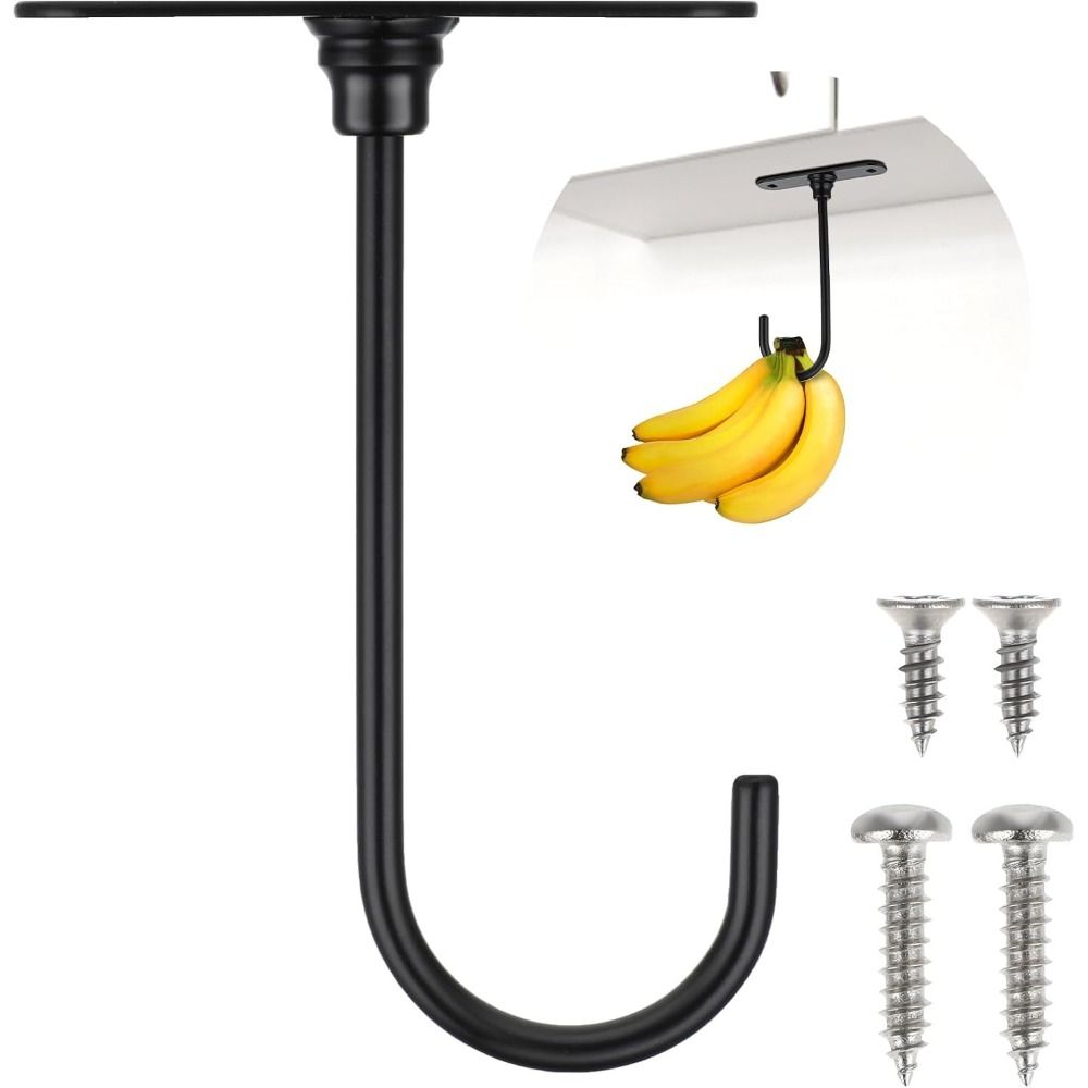 2Pcs Wall Mount Banana Holder Hook Keep Bananas Fresh Banana Storage Hook Towel Hook  Kitchen