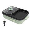 Elektrischer Hot Pot Grillpfanne 2-in-1 Antihaftbeschichtet Hot Pot Bratpfanne mit Glasdeckel Schnelle Heizung Doppelte Temperaturregelung Überhitzung