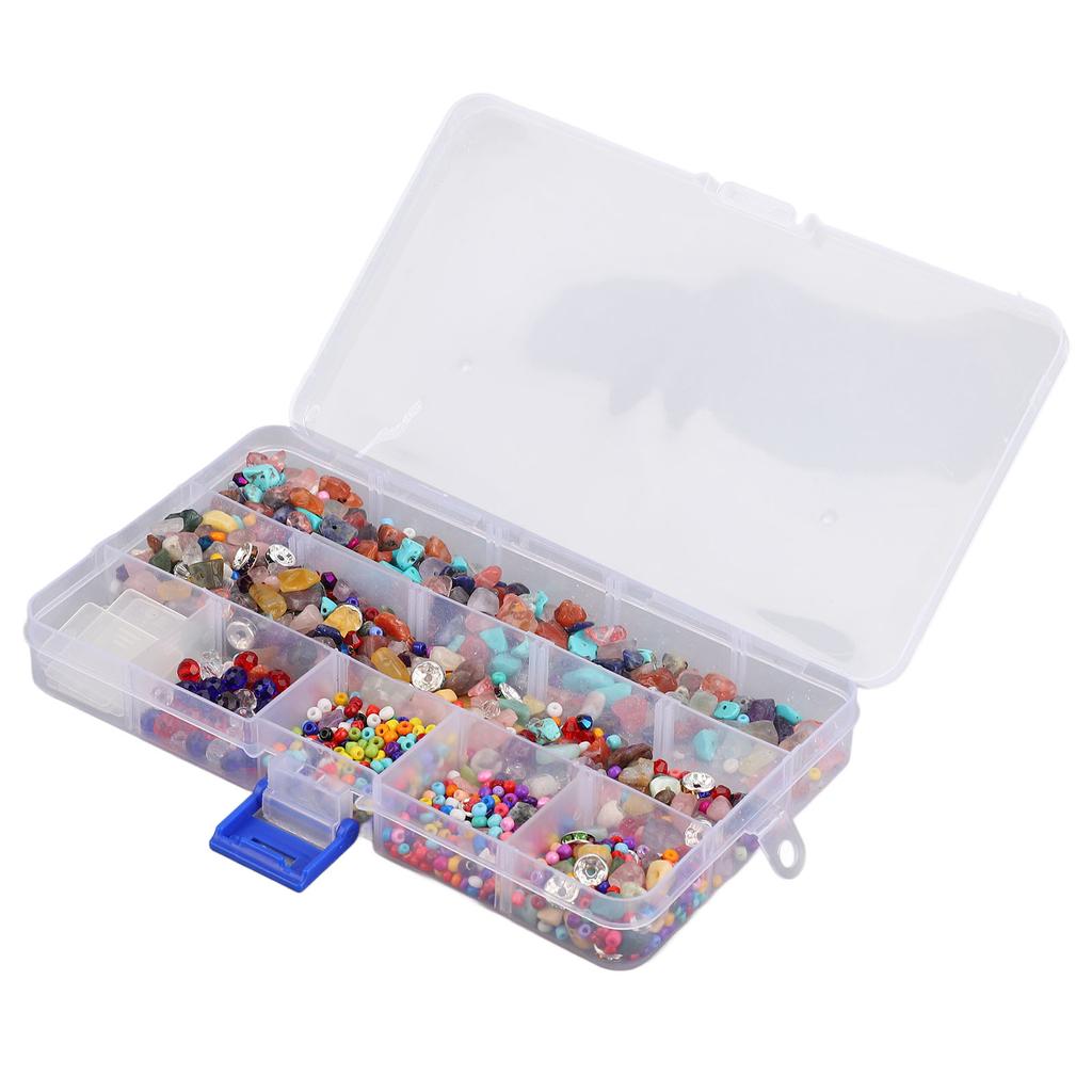 Jewelry Making Kits DIY Irregular Surface Polish 15 Compartment Stone Bracelet Beading Supplies