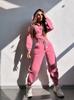 European and American fashion casual women's solid color long-sleeved waist cardigan hooded sweater strappy pants two-piece set