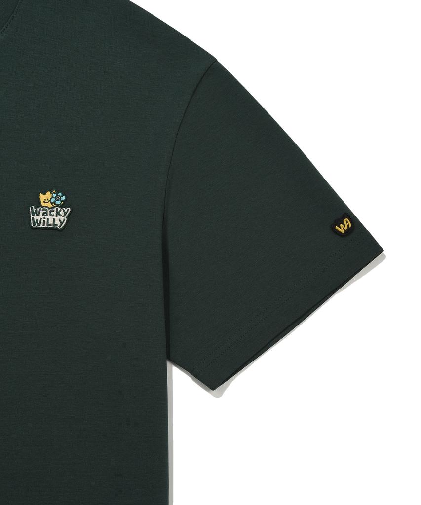 WACKY WILLY Double Kiki Wappen Short Sleeve T-Shirt Green