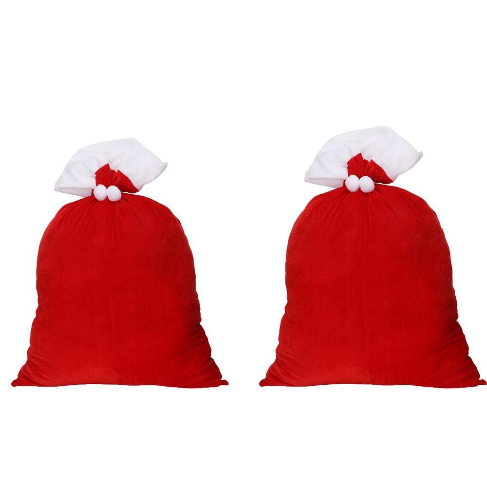 1-3pcs Christmas Large Santa Claus Gift Bags with Drawstring Red Velvet Xmas Party Gift Bag For Present Toys Xmas Decoration