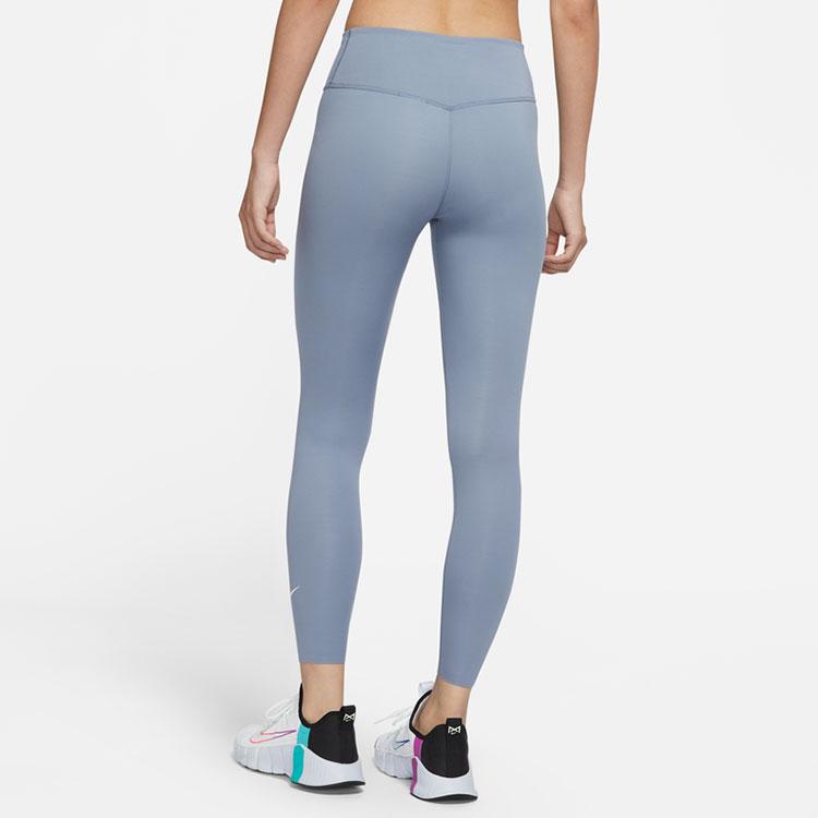 Nike Solid Color Mid-Rise Quick-Dry Training Fitness Pants Women bottoms Slate-Blue DQ1171-493
