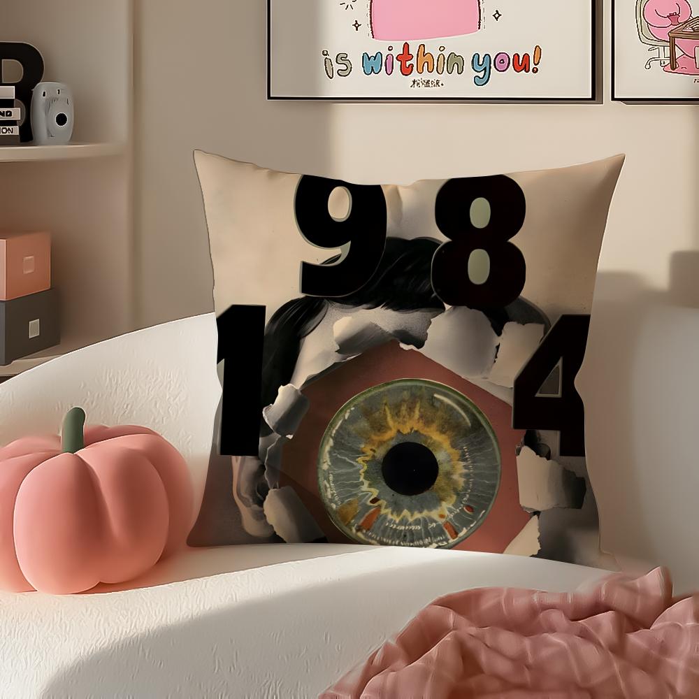 

1984 NNineteen EFightyFour Cushion Cover Pillowcase Short Plush Invisible zipper Room Sofa Cushion Cover 30X30cm